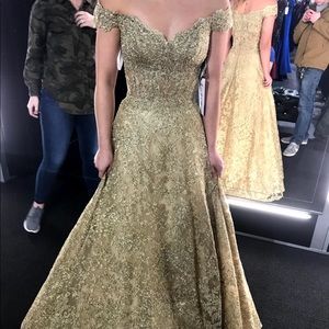 Gold Sherri Hill Prom Dress